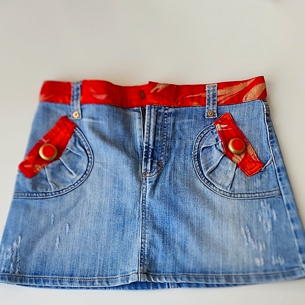 Dolce & Gabbana distressed effect denim miniskirt size 38